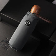 Compact Pocket Mini Umbrella, Wood Handle