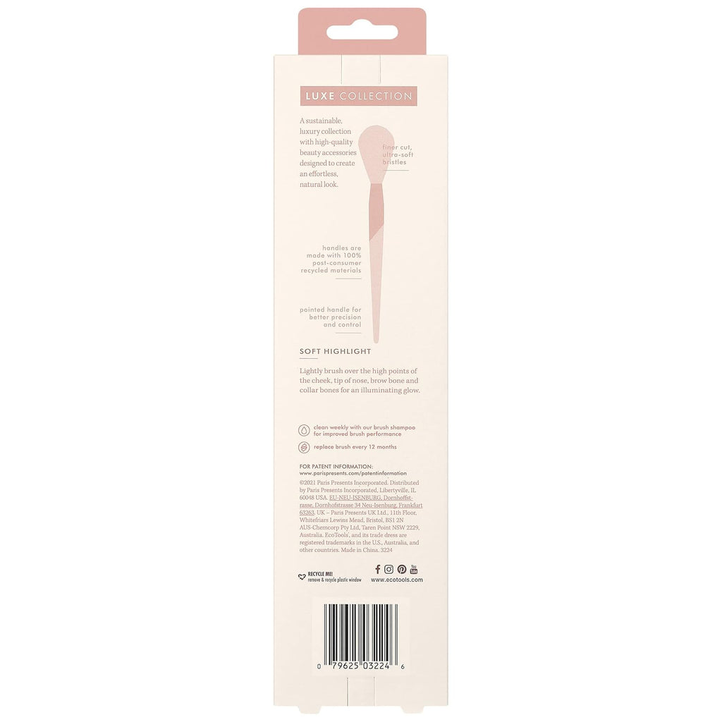 Luxe Soft Highlighter Makeup Face Powder Brush, Sheer, Luminous Glow, Premium Quality Makeup Brush, Ultra Soft, Synthetic Bristles, Eco Friendly Face Brush, Cruelty-Free, 1 Count