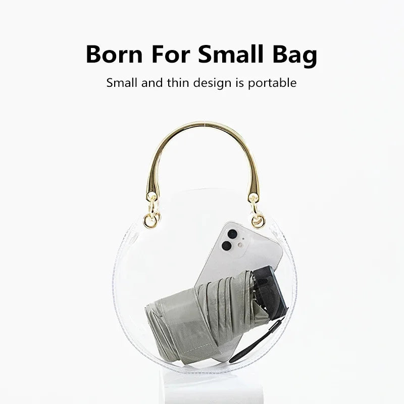 Sun Flat Mini Umbrella UV Protection 210G Ultralight Folding Pocket Umbrellas Rain Women Windproof 6 Ribs Umbrella Clear Parasol