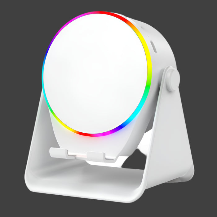 GIM Wireless Induction Audio Bluetooth Speaker, Cellphone Holder,Mobile Tablet Stand with Colorful Ambient Light,Gifts for Friend, Family