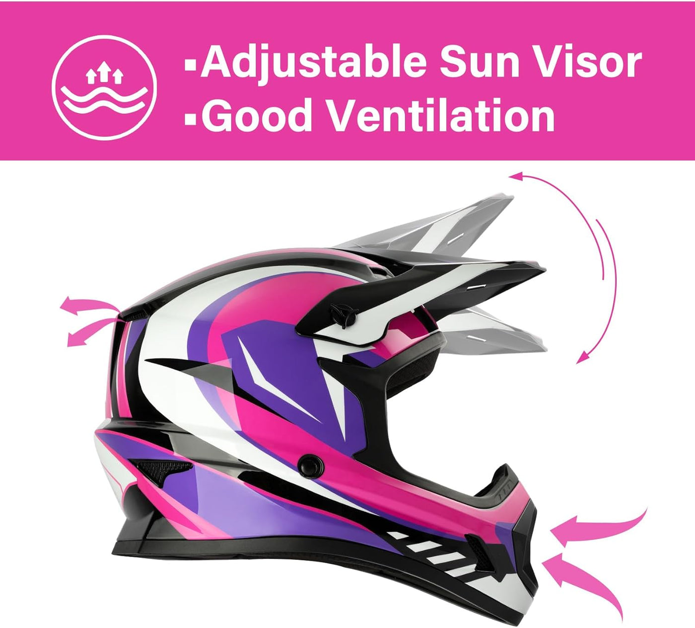 Dot Youth Kids ATV Motorcycle Helmets Full-Face Kids Helmet with Adjustable Chin Strap for Boys and Girls Kids Dirt Bike BMX Cycling W/Goggles+Gloves