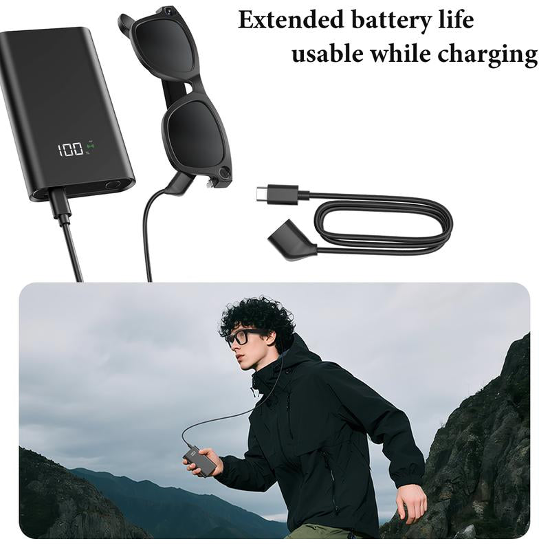 Alano World Touch-Control Smart Glasses with HD Cameras, Bluetooth Voice Communication, Lightweight Design, Dual Interchangeable Lenses, Day/Night Switch, and Surround Sound Speakers