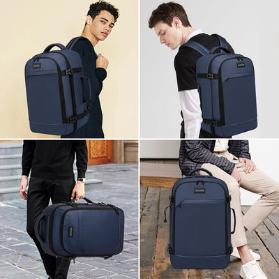 18 Inch Travel Laptop Backpack for Women Men，Business Travel Backpack Fit Flight Approved Water Resistant Computer Backpack Suitcase Backpack Blue