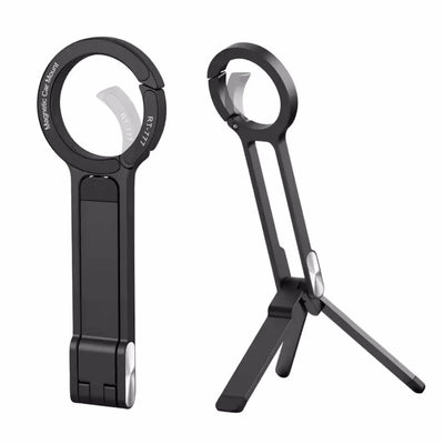 Metal Phone Tripod Carabiner-Mounted for Iphone 16 15 14 13 Portable Dual-Sided Magnetic Tripod Desk Mount Phone Handle Holder