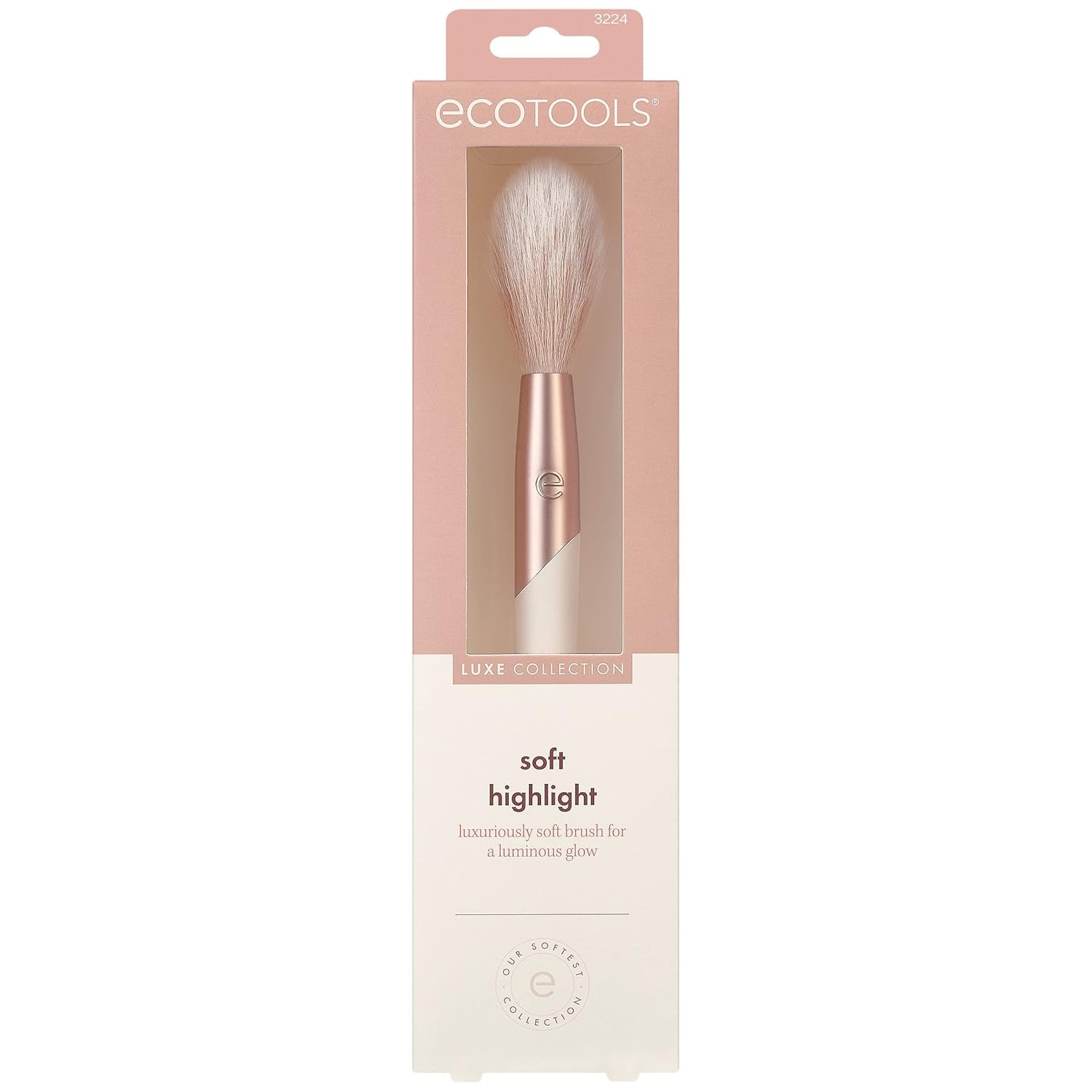 Luxe Soft Highlighter Makeup Face Powder Brush, Sheer, Luminous Glow, Premium Quality Makeup Brush, Ultra Soft, Synthetic Bristles, Eco Friendly Face Brush, Cruelty-Free, 1 Count