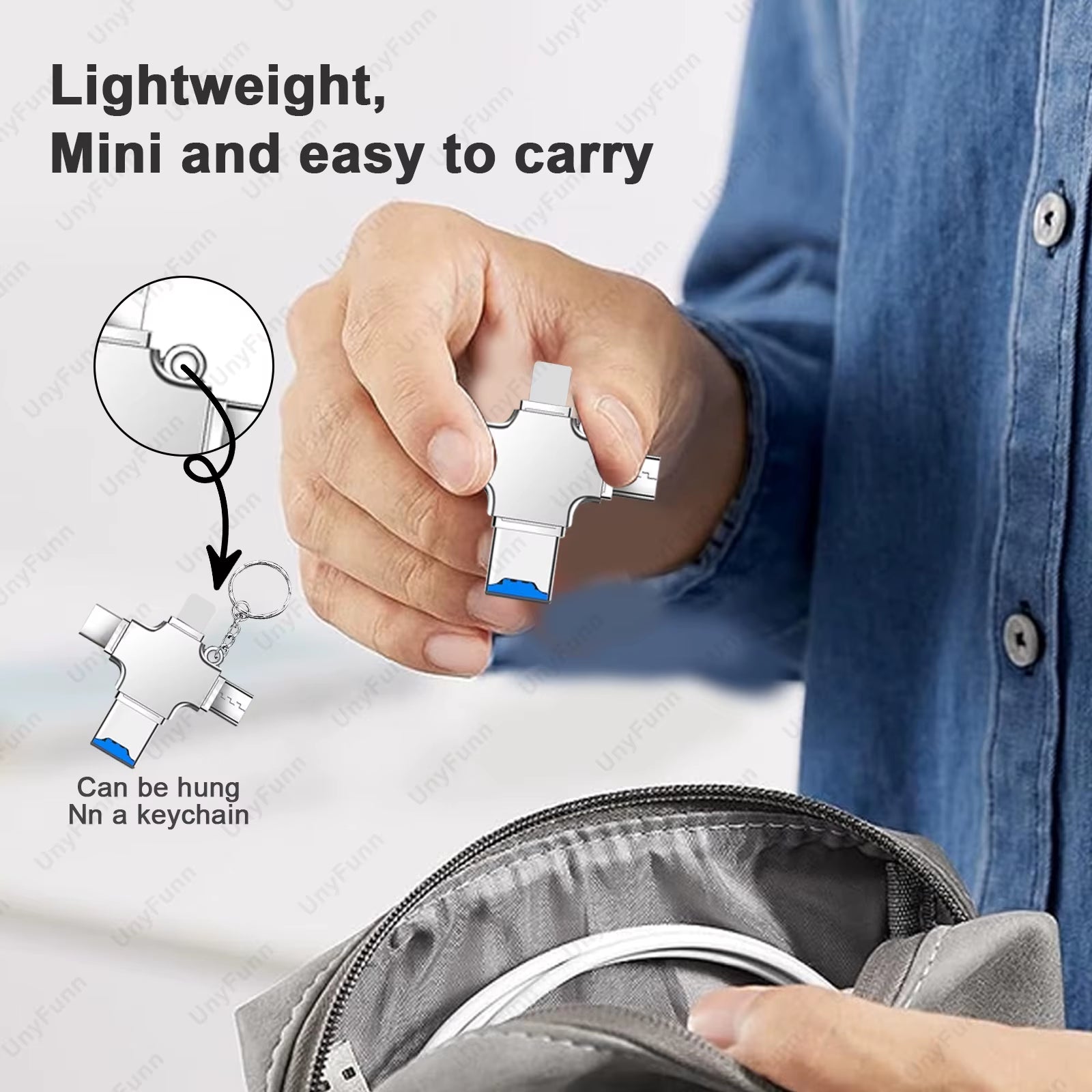 4-In-1 Memory Card Reader for Ios Android Mobile Phone PC TYPEC USB to Micro SD TF Card Reader for Iphone Huawei Samsung Xiaomi