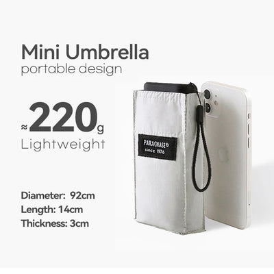 Sun Flat Mini Umbrella UV Protection 210G Ultralight Folding Pocket Umbrellas Rain Women Windproof 6 Ribs Umbrella Clear Parasol