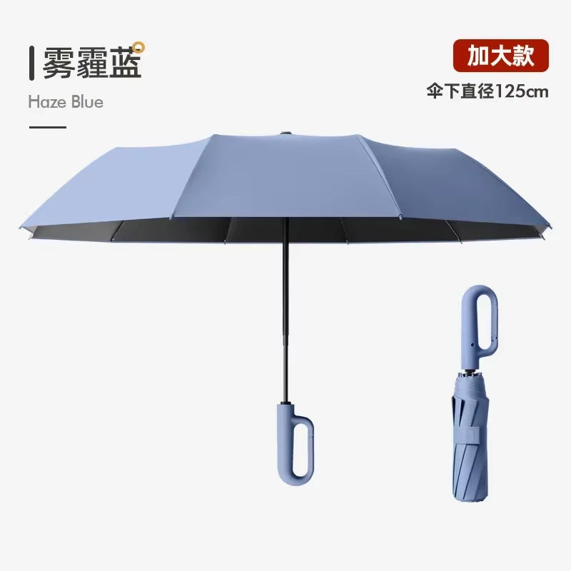 Strong Windproof Automatic Umbrella Sunshade UV Protection Folding Men'S Umbrella Buckle Rain Large Parasol for Women