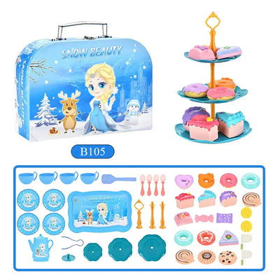 7 Afternoon Tea Sets Kid Pretend Play Toys Girls Play House Kitchen Food for Children Party/Picnic Gift Simulation Cup Cake