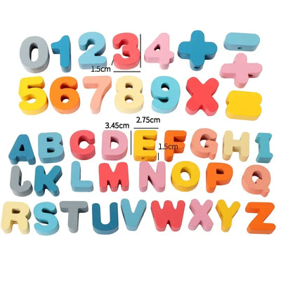 Kids Montessori Wooden Lacing Toy DIY Wooden Beads for Children Cartoon Animals Fruit Letter Digital Beads Threading Toys Gifts