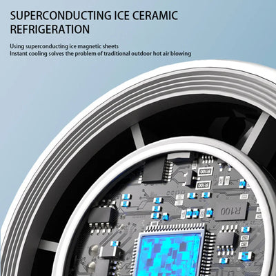 100 Turbos Chilled Ice Sensation Cold Fan Super Mini Turbo Speed Fan USB Powered Digital Display for Outdoor Camping Office Dorm