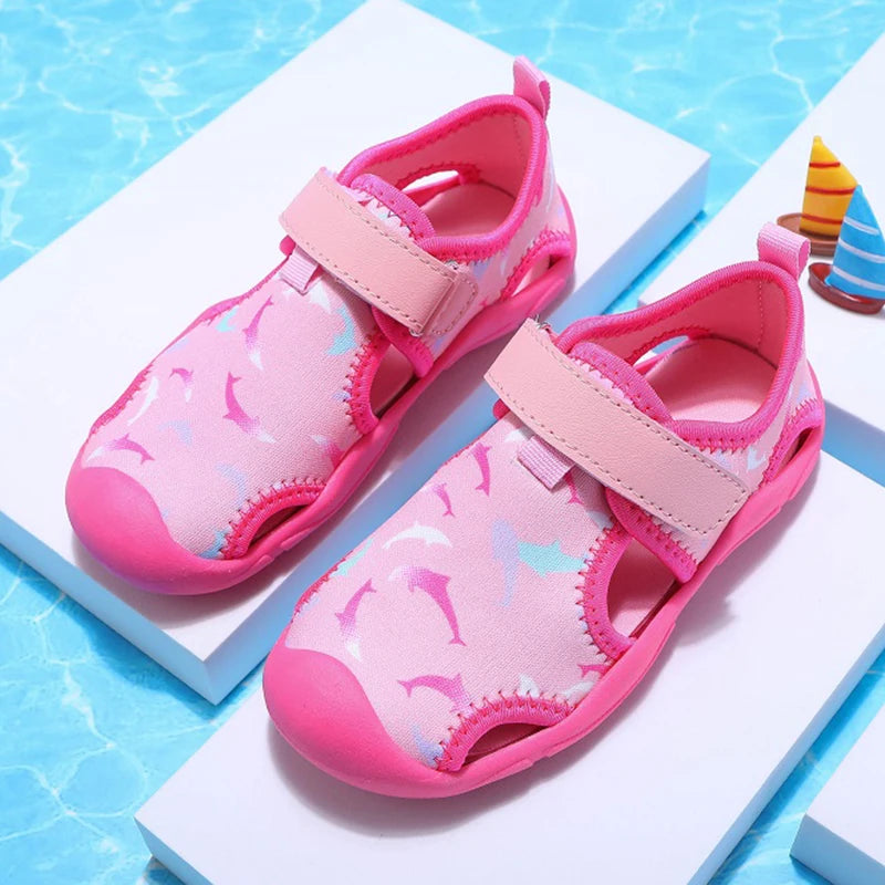 Kids Sandals Girl Children'S Fashion Comfortable Breathable Netcloth Casual Shoes Boys Water Sports Children'S Beach Shoes