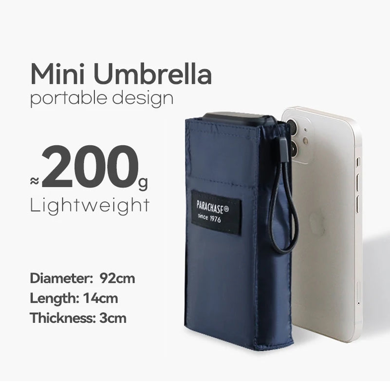 Sun Flat Mini Umbrella UV Protection 210G Ultralight Folding Pocket Umbrellas Rain Women Windproof 6 Ribs Umbrella Clear Parasol