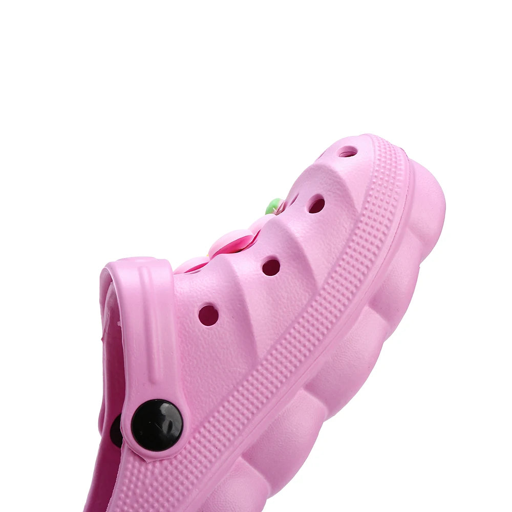 New Non-Slip Girls Sandals Garden Shoes Cute Big Flower Children Sandals Kids Slippers Beach Kids Outdoor Sandals Summer Product