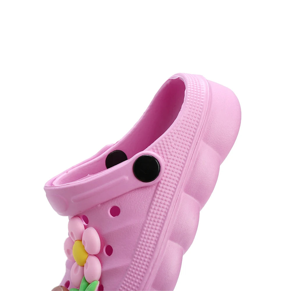 New Non-Slip Girls Sandals Garden Shoes Cute Big Flower Children Sandals Kids Slippers Beach Kids Outdoor Sandals Summer Product