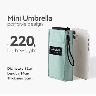 Sun Flat Mini Umbrella UV Protection 210G Ultralight Folding Pocket Umbrellas Rain Women Windproof 6 Ribs Umbrella Clear Parasol