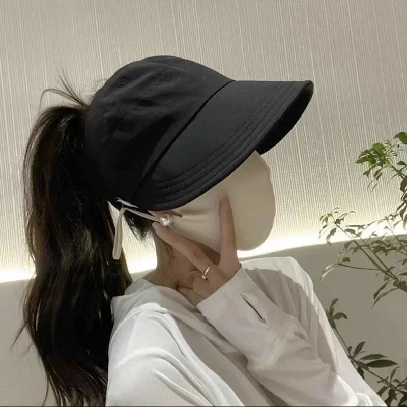 1Pc Women'S Visors Fashion Sun Protection Hats Creative Face Mask Hook Design Hats New Product Summer Sun Hat Apparel Accessorie
