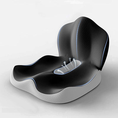 Ergonomic Seat Cushion with Lumbar Support Memory Foam Non-Slip Washable Skin-Friendly Cover for Sciatica Back Pain Relief Car Travel Wheelchair