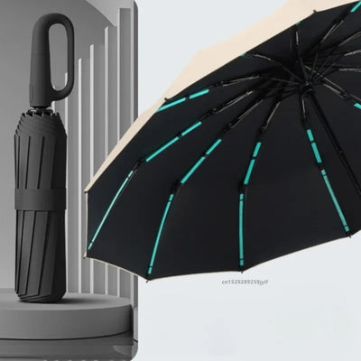 Strong Windproof Automatic Umbrella Sunshade UV Protection Folding Men'S Umbrella Buckle Rain Large Parasol for Women