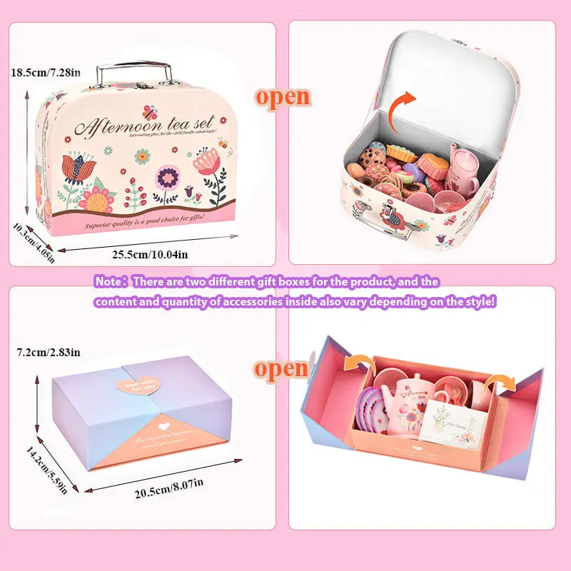 7 Afternoon Tea Sets Kid Pretend Play Toys Girls Play House Kitchen Food for Children Party/Picnic Gift Simulation Cup Cake