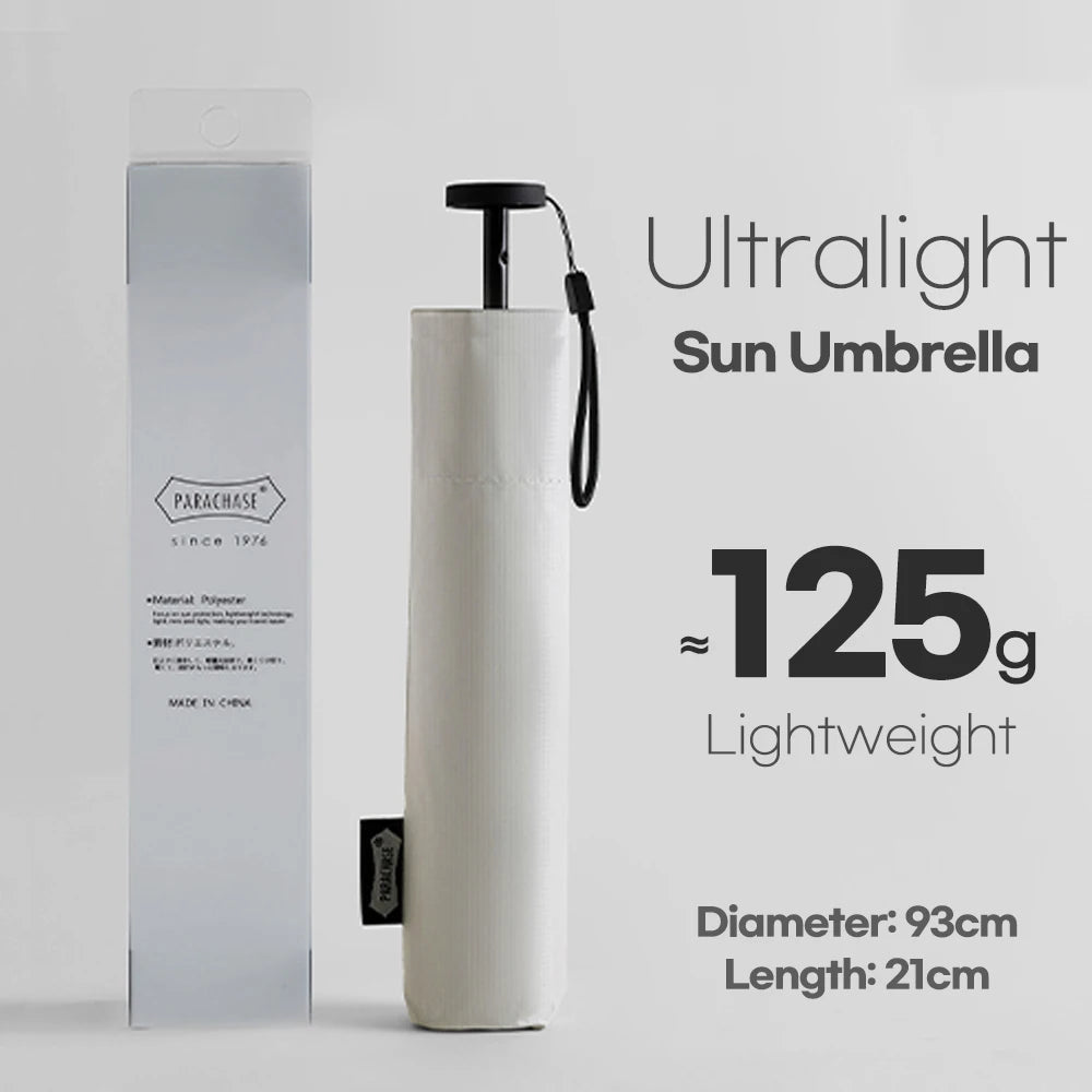 Sun Flat Mini Umbrella UV Protection 210G Ultralight Folding Pocket Umbrellas Rain Women Windproof 6 Ribs Umbrella Clear Parasol