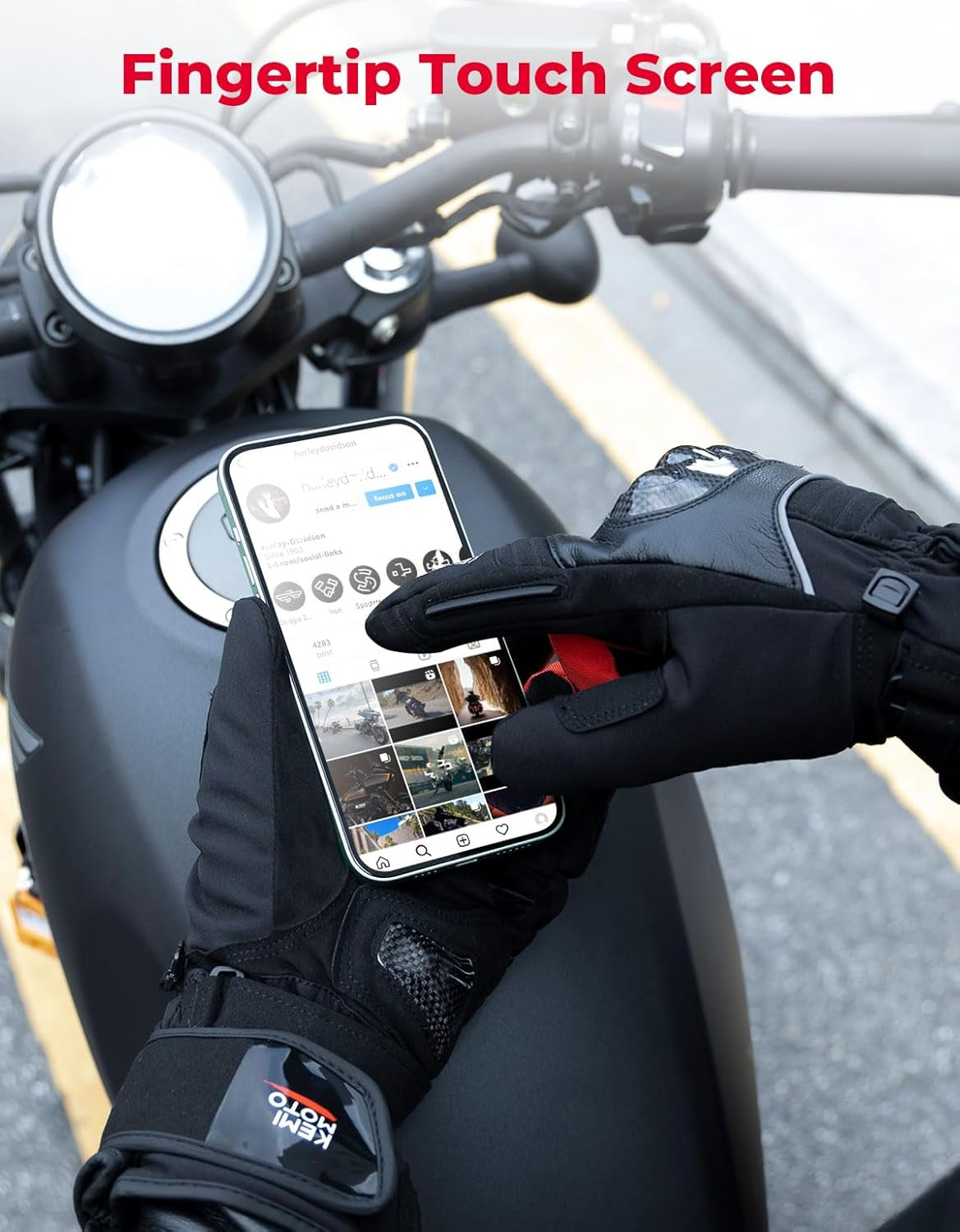 Motorcycle Gloves for Men Women Rainproof Riding Gloves with Touchscreen Waterproof Warm Anti-Slip Motorcycle Gloves for ATV Snowmobile Skiing Riding