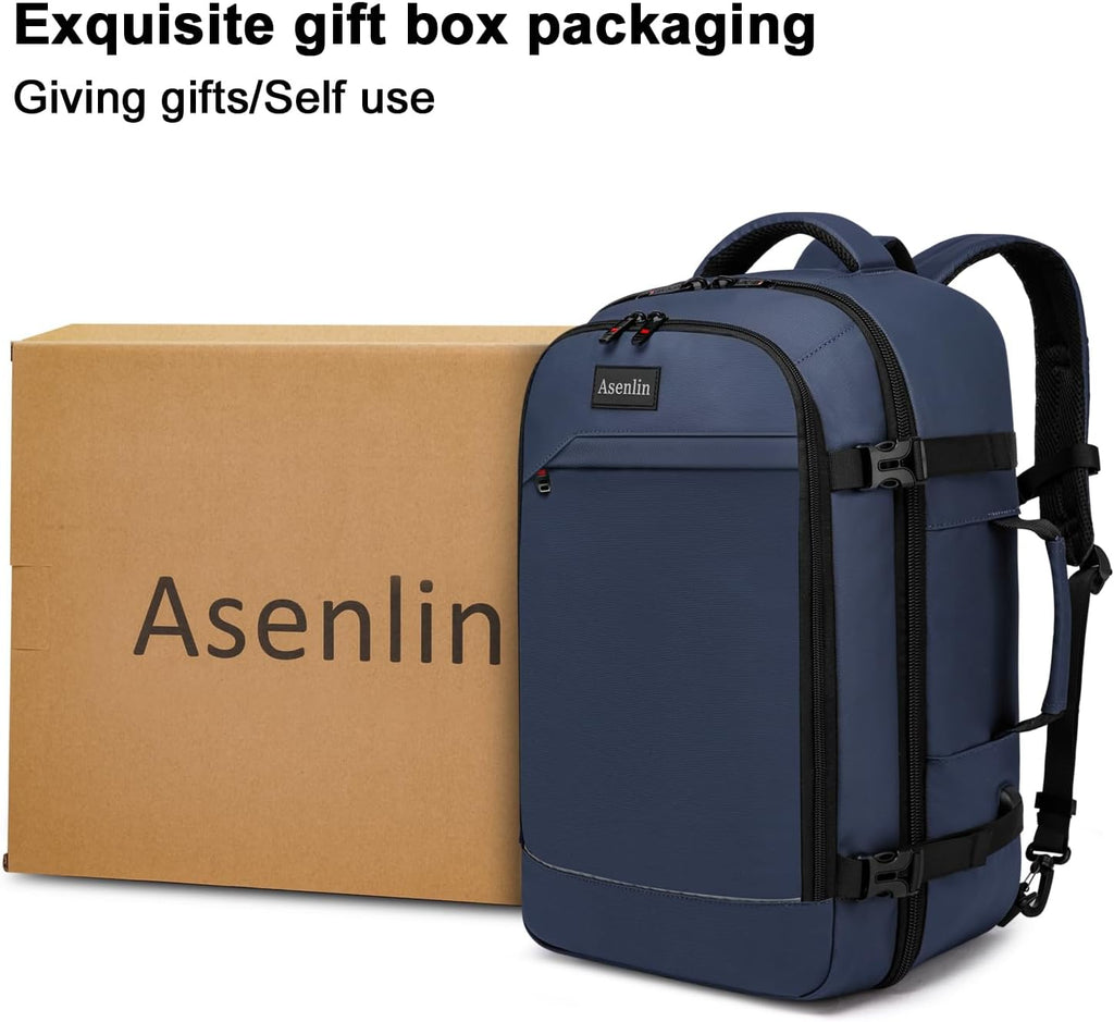 18 Inch Travel Laptop Backpack for Women Men，Business Travel Backpack Fit Flight Approved Water Resistant Computer Backpack Suitcase Backpack Blue