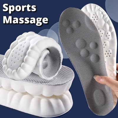 Large Size 4D Sports Massage Insoles EU47-48 for Adults High Elastic Soft Deodorization Massage PU Running Football Shoe Pads