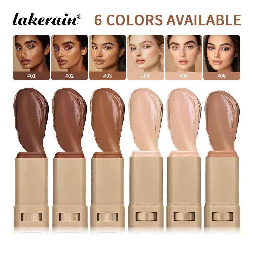 6Color Tinted Foundation Cream Stick Waterproof Lasting Oil-Control Cover Acne Makeup Smooth Moisturize Concealer Serum Balm