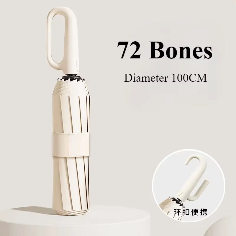 Strong Windproof Automatic Umbrella Sunshade UV Protection Folding Men'S Umbrella Buckle Rain Large Parasol for Women