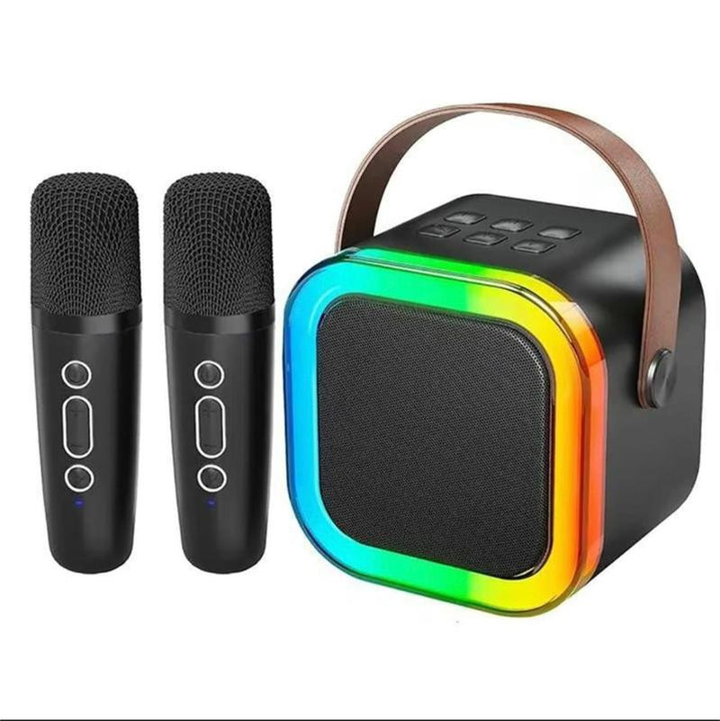 Mini Karaoke Machine with Microphone Sound System, Portable Karaoke Machine with 2 Wireless Microphones, Birthday Gifts for Girls and Children Aged 4-12, Family Gatherings Mini Karaoke
