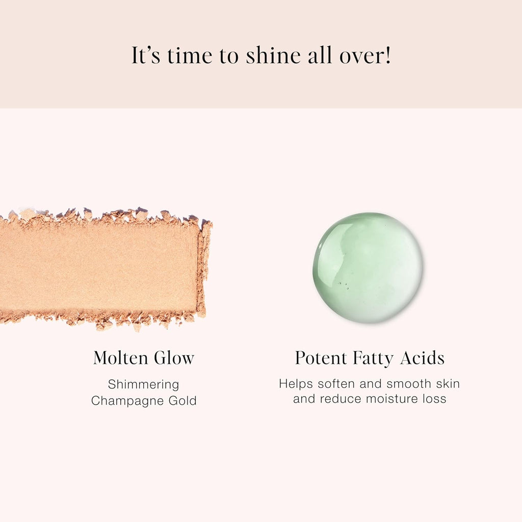 Molten Glow All over Face & Body Highlighter & Travel Brush Set - Luminizing Makeup - Shimmer & Highlight Powder