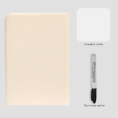 A5 Reusable Whiteboard Notebook Set with Whiteboard Pen Erasing Cloth Leather Memo Pad Weekly Planner Portable Stylish Office