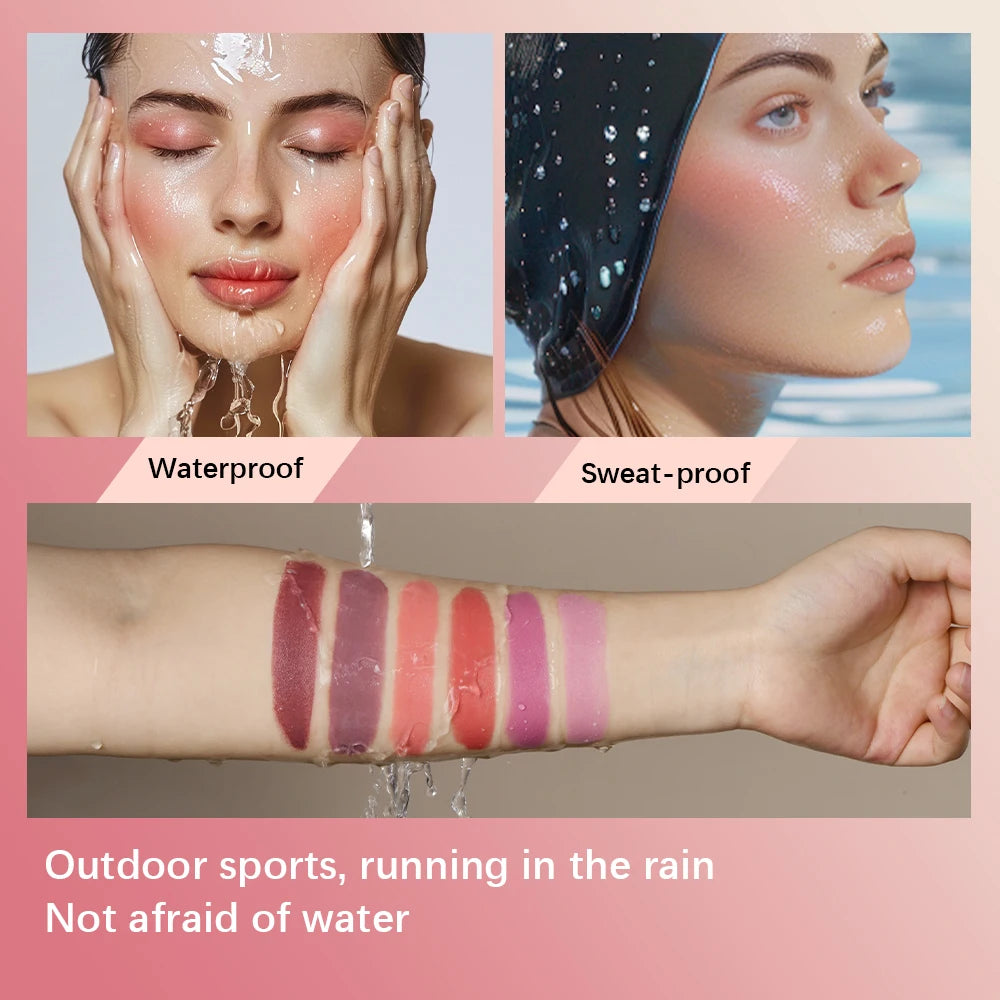 3In1 Cheek Lip Tinted Moistured Blush Stick Waterproof Easy Color Rouge Silky Smooth Blusher Cream Matte Contour Makeup