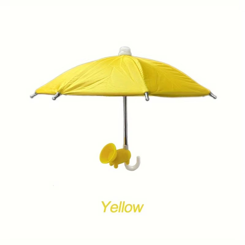 Mini Umbrella for Smart Phone with Suction Cup Holder, Outdoor Anti-Glare Sunshade Cover, Anti-Reflective Screen Protector