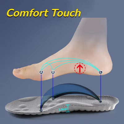 Large Size 4D Sports Massage Insoles EU47-48 for Adults High Elastic Soft Deodorization Massage PU Running Football Shoe Pads