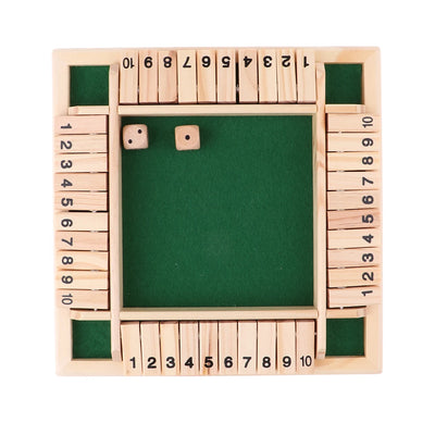 Arithmetic Dice Board Game Four-Sided Flip Card Games Box Dice Toys Wooden Flaps Dices 4 Players Party Number Game Board Games