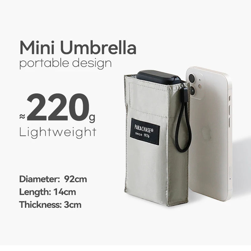 Sun Flat Mini Umbrella UV Protection 210G Ultralight Folding Pocket Umbrellas Rain Women Windproof 6 Ribs Umbrella Clear Parasol