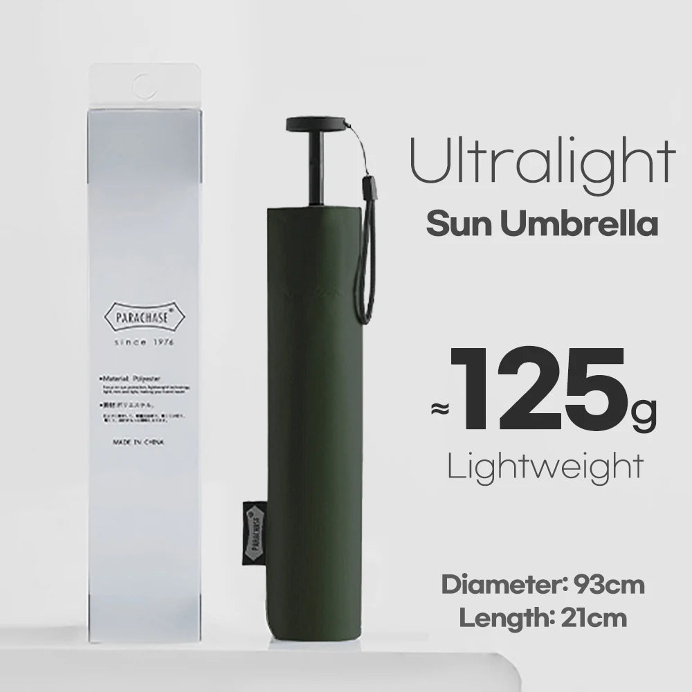 Sun Flat Mini Umbrella UV Protection 210G Ultralight Folding Pocket Umbrellas Rain Women Windproof 6 Ribs Umbrella Clear Parasol