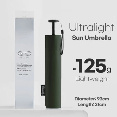 Sun Flat Mini Umbrella UV Protection 210G Ultralight Folding Pocket Umbrellas Rain Women Windproof 6 Ribs Umbrella Clear Parasol