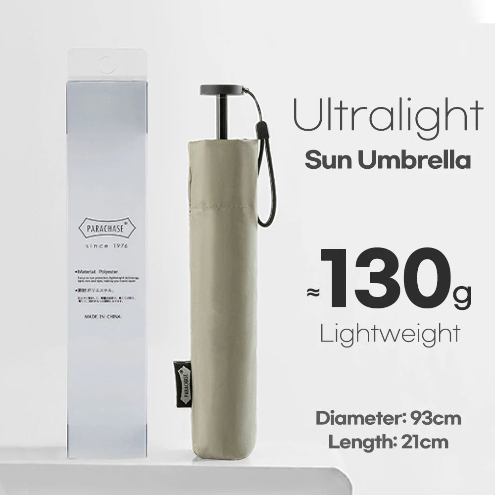 Sun Flat Mini Umbrella UV Protection 210G Ultralight Folding Pocket Umbrellas Rain Women Windproof 6 Ribs Umbrella Clear Parasol