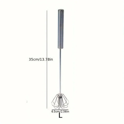 Durable Stainless Steel Semi-Automatic Egg Beater for Effortless Mixing and Beating in Kitchen Baking