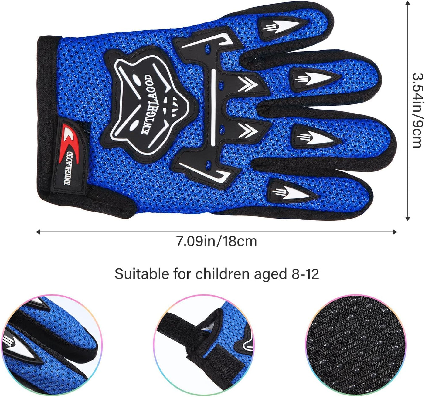 Motorcycle Gloves Riding Dirty Bike Gloves Racing Winter Power Sports Supplies for Riding Cycling Hiking Outdoor(Royal Blue,7.09 X 3.55 Inches)