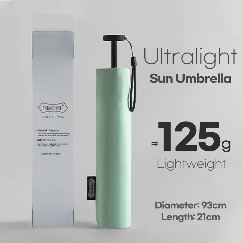 Sun Flat Mini Umbrella UV Protection 210G Ultralight Folding Pocket Umbrellas Rain Women Windproof 6 Ribs Umbrella Clear Parasol