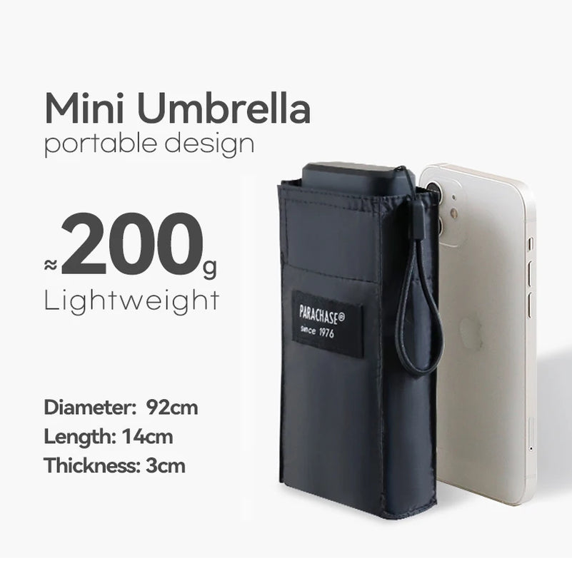 Sun Flat Mini Umbrella UV Protection 210G Ultralight Folding Pocket Umbrellas Rain Women Windproof 6 Ribs Umbrella Clear Parasol