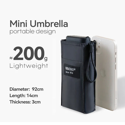 Sun Flat Mini Umbrella UV Protection 210G Ultralight Folding Pocket Umbrellas Rain Women Windproof 6 Ribs Umbrella Clear Parasol