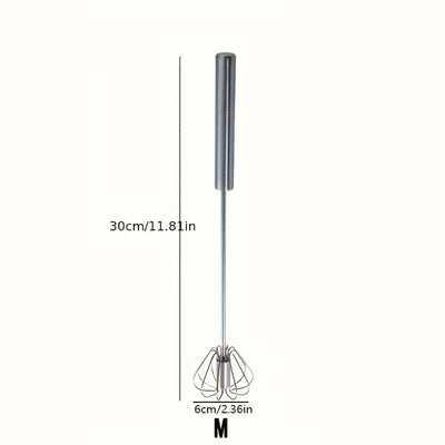 Durable Stainless Steel Semi-Automatic Egg Beater for Effortless Mixing and Beating in Kitchen Baking