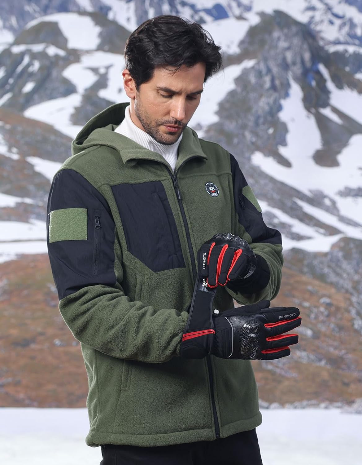 Motorcycle Gloves for Men Women Rainproof Riding Gloves with Touchscreen Waterproof Warm Anti-Slip Motorcycle Gloves for ATV Snowmobile Skiing Riding