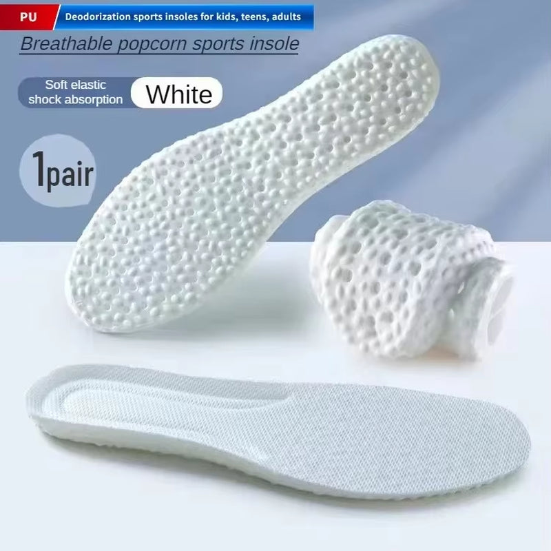 Large Size 4D Sports Massage Insoles EU47-48 for Adults High Elastic Soft Deodorization Massage PU Running Football Shoe Pads