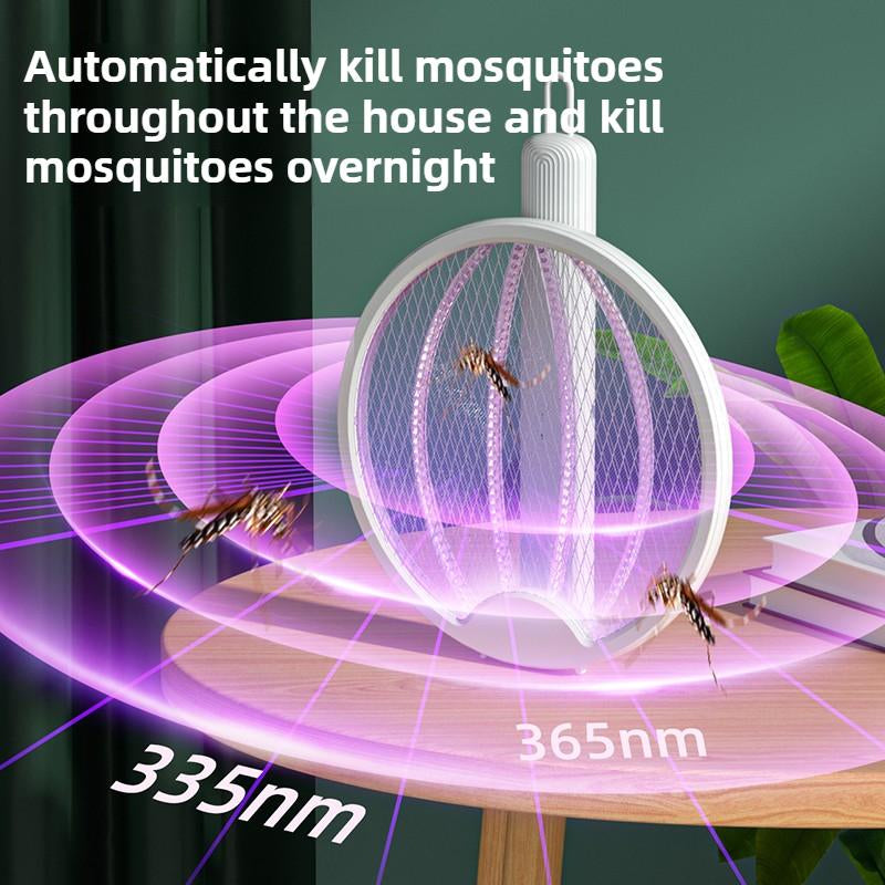 Multifunctional Electric Mosquito Swatter - Lightweight, Foldable, USB Type-C, Versatile Stand or Hang Design, Silent Mosquito Repellent for Home and Camping in Summer